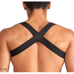Mr B - Mister B Harnais élastique X-Back Noir-Rouge